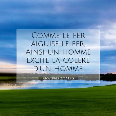 Picture 07 - Proverbes 27:17 LSG - Comme le fer aiguise le fer, Ainsi un homme - Bible Verse Picture