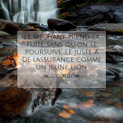 Picture 07 - Proverbes 28:1 LSG - Le méchant prend la fuite sans qu'on le - Bible Verse Picture