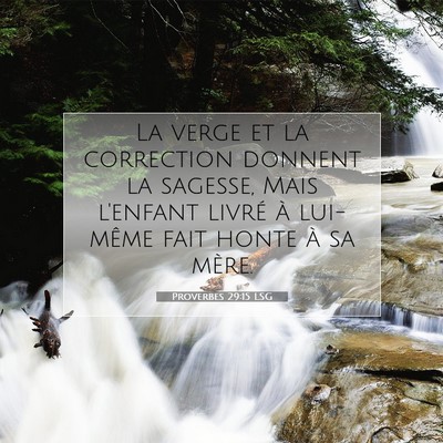 Picture 07 - Proverbes 29:15 LSG - La verge et la correction donnent la sagesse, - Bible Verse Picture