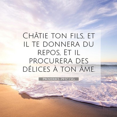 Picture 07 - Proverbes 29:17 LSG - Châtie ton fils, et il te donnera du repos, Et - Bible Verse Picture