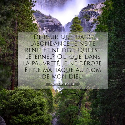 Picture 07 - Proverbes 30:9 LSG - De peur que, dans l'abondance, je ne te renie Et - Bible Verse Picture