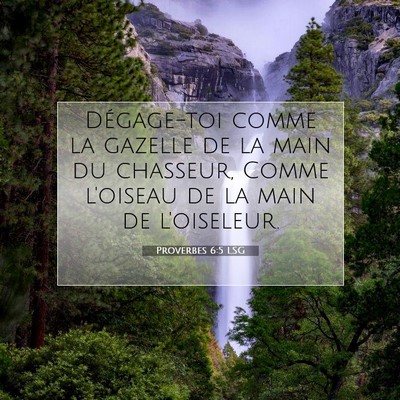 Picture 07 - Proverbes 6:5 LSG - Dégage-toi comme la gazelle de la main du - Bible Verse Picture