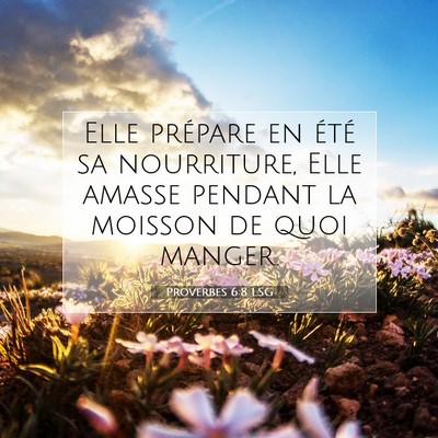 Picture 07 - Proverbes 6:8 LSG - Elle prépare en été sa nourriture, Elle amasse - Bible Verse Picture