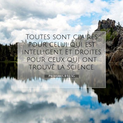 Picture 07 - Proverbes 8:9 LSG - Toutes sont claires pour celui qui est - Bible Verse Picture