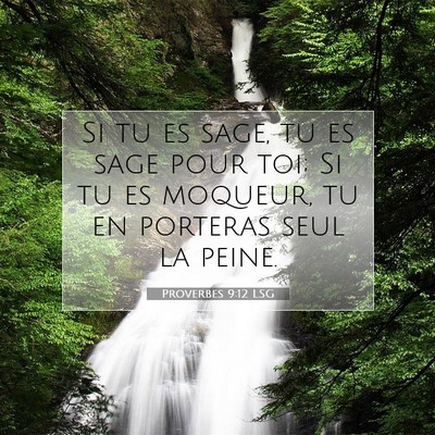 Picture 07 - Proverbes 9:12 LSG - Si tu es sage, tu es sage pour toi; Si tu es - Bible Verse Picture