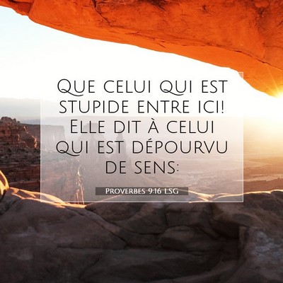 Picture 07 - Proverbes 9:16 LSG - Que celui qui est stupide entre ici! Elle dit à - Bible Verse Picture