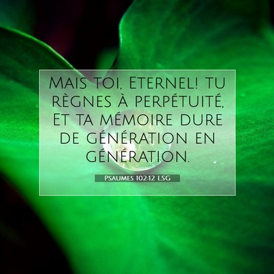 Picture 07 - Psaumes 102:12 LSG - Mais toi, Eternel! tu règnes à perpétuité, Et - Bible Verse Picture