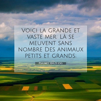 Picture 07 - Psaumes 104:25 LSG - Voici la grande et vaste mer: Là se meuvent sans - Bible Verse Picture