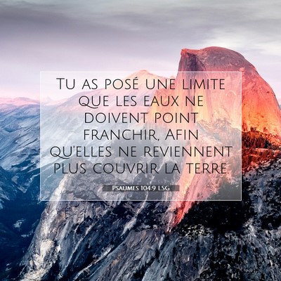 Picture 07 - Psaumes 104:9 LSG - Tu as posé une limite que les eaux ne doivent - Bible Verse Picture