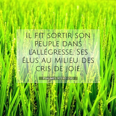 Picture 07 - Psaumes 105:43 LSG - Il fit sortir son peuple dans l'allégresse, Ses - Bible Verse Picture