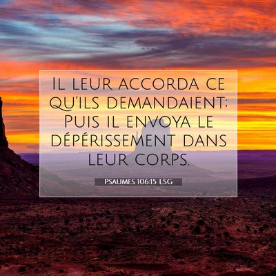 Picture 07 - Psaumes 106:15 LSG - Il leur accorda ce qu'ils demandaient; Puis il - Bible Verse Picture