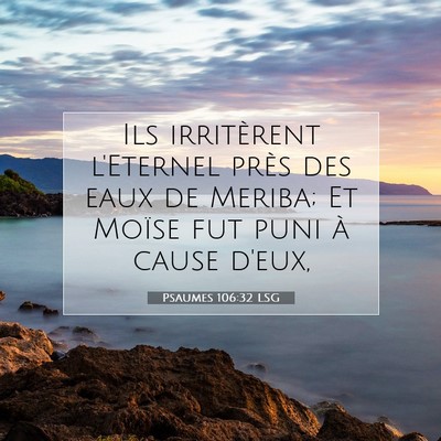 Picture 07 - Psaumes 106:32 LSG - Ils irritèrent l'Eternel près des eaux de - Bible Verse Picture