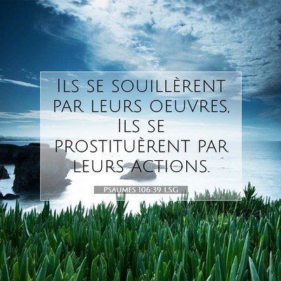 Picture 07 - Psaumes 106:39 LSG - Ils se souillèrent par leurs oeuvres, Ils se - Bible Verse Picture