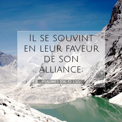 Picture 07 - Psaumes 106:45 LSG - Il se souvint en leur faveur de son - Bible Verse Picture