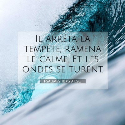 Picture 07 - Psaumes 107:29 LSG - Il arrêta la tempête, ramena le calme, Et les - Bible Verse Picture