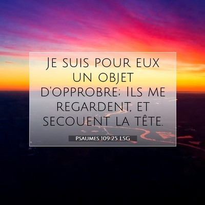 Picture 07 - Psaumes 109:25 LSG - Je suis pour eux un objet d'opprobre; Ils me - Bible Verse Picture
