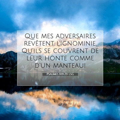 Picture 07 - Psaumes 109:29 LSG - Que mes adversaires revêtent l'ignominie, Qu'ils - Bible Verse Picture