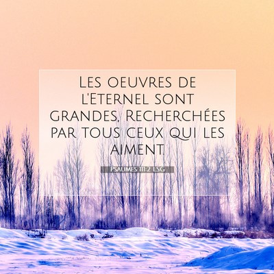 Picture 07 - Psaumes 111:2 LSG - Les oeuvres de l'Eternel sont grandes, - Bible Verse Picture