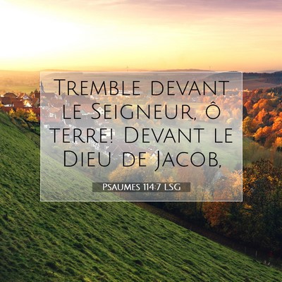 Picture 07 - Psaumes 114:7 LSG - Tremble devant le Seigneur, ô terre! Devant le - Bible Verse Picture