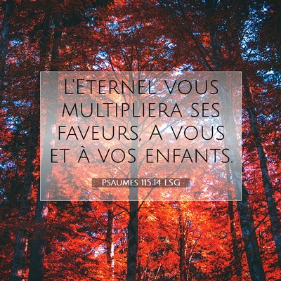 Picture 07 - Psaumes 115:14 LSG - L'Eternel vous multipliera ses faveurs, A vous et - Bible Verse Picture