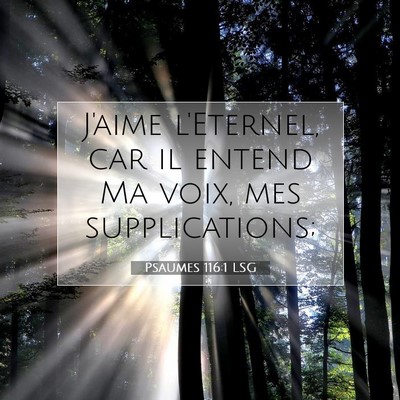 Picture 07 - Psaumes 116:1 LSG - J'aime l'Eternel, car il entend Ma voix, mes - Bible Verse Picture