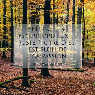 Picture 07 - Psaumes 116:5 LSG - L'Eternel est miséricordieux et juste, Notre - Bible Verse Picture