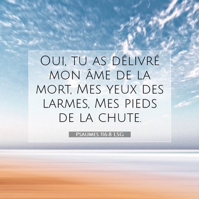 Picture 07 - Psaumes 116:8 LSG - Oui, tu as délivré mon âme de la mort, Mes - Bible Verse Picture