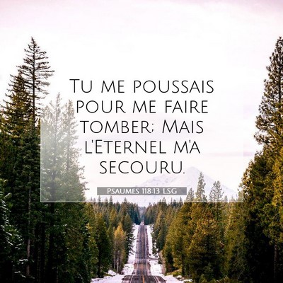Picture 07 - Psaumes 118:13 LSG - Tu me poussais pour me faire tomber; Mais - Bible Verse Picture