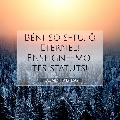 Picture 07 - Psaumes 119:12 LSG - Béni sois-tu, ô Eternel! Enseigne-moi tes - Bible Verse Picture