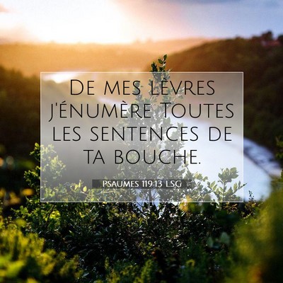 Picture 07 - Psaumes 119:13 LSG - De mes lèvres j'énumère Toutes les sentences - Bible Verse Picture