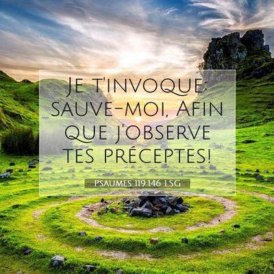 Picture 07 - Psaumes 119:146 LSG - Je t'invoque: sauve-moi, Afin que j'observe tes - Bible Verse Picture