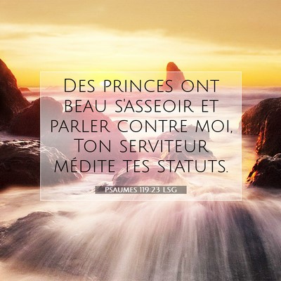 Picture 07 - Psaumes 119:23 LSG - Des princes ont beau s'asseoir et parler contre - Bible Verse Picture
