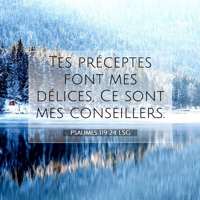 Picture 07 - Psaumes 119:24 LSG - Tes préceptes font mes délices, Ce sont mes - Bible Verse Picture