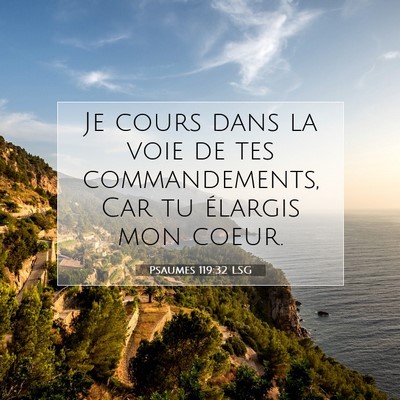 Picture 07 - Psaumes 119:32 LSG - Je cours dans la voie de tes commandements, Car - Bible Verse Picture