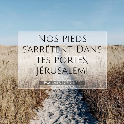 Picture 07 - Psaumes 122:2 LSG - Nos pieds s'arrêtent Dans tes portes, - Bible Verse Picture