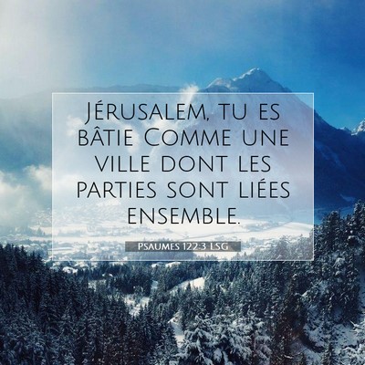 Picture 07 - Psaumes 122:3 LSG - Jérusalem, tu es bâtie Comme une ville dont les - Bible Verse Picture