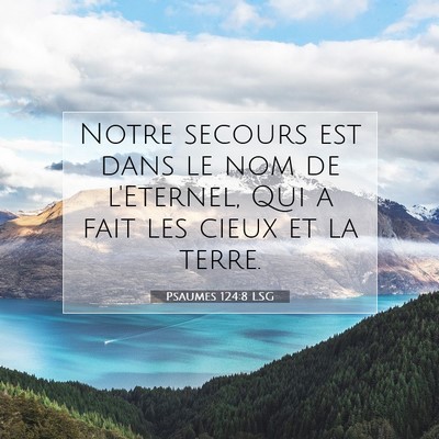 Picture 07 - Psaumes 124:8 LSG - Notre secours est dans le nom de l'Eternel, Qui a - Bible Verse Picture