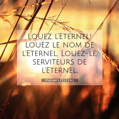 Picture 07 - Psaumes 135:1 LSG - Louez l'Eternel! Louez le nom de l'Eternel, - Bible Verse Picture