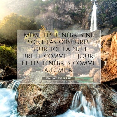 Picture 07 - Psaumes 139:12 LSG - Même les ténèbres ne sont pas obscures pour - Bible Verse Picture
