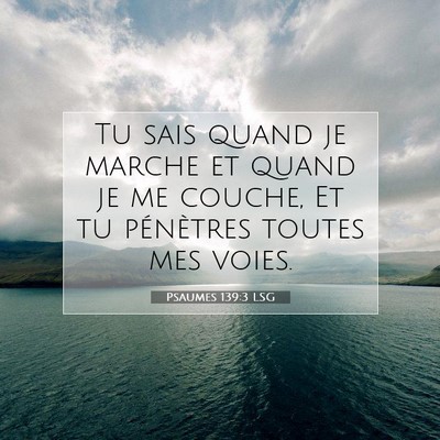 Picture 07 - Psaumes 139:3 LSG - Tu sais quand je marche et quand je me couche, Et - Bible Verse Picture