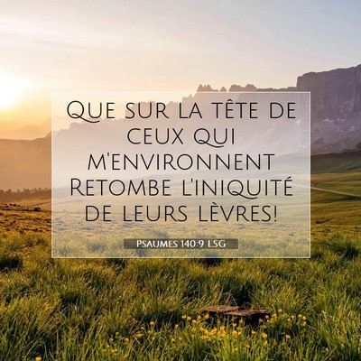 Picture 07 - Psaumes 140:9 LSG - Que sur la tête de ceux qui m'environnent - Bible Verse Picture