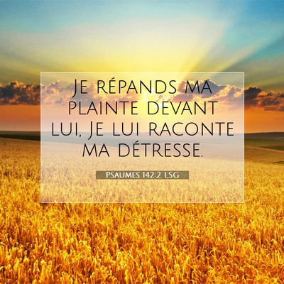Picture 07 - Psaumes 142:2 LSG - Je répands ma plainte devant lui, Je lui raconte - Bible Verse Picture