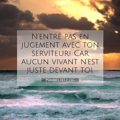 Picture 07 - Psaumes 143:2 LSG - N'entre pas en jugement avec ton serviteur! Car - Bible Verse Picture