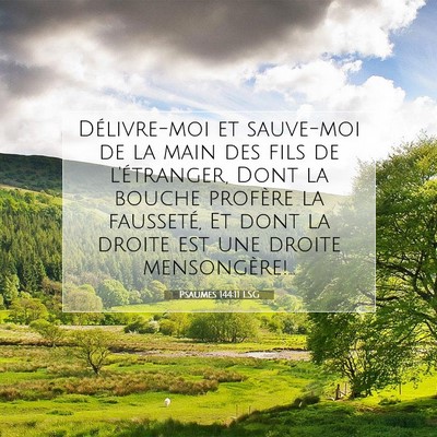 Picture 07 - Psaumes 144:11 LSG - Délivre-moi et sauve-moi de la main des fils de - Bible Verse Picture