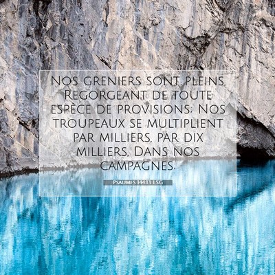 Picture 07 - Psaumes 144:13 LSG - Nos greniers sont pleins, Regorgeant de toute - Bible Verse Picture