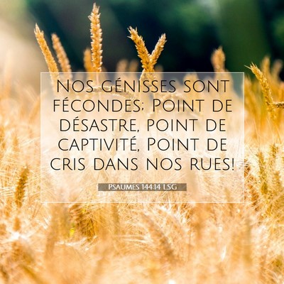Picture 07 - Psaumes 144:14 LSG - Nos génisses sont fécondes; Point de désastre, - Bible Verse Picture