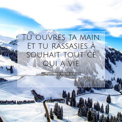 Picture 07 - Psaumes 145:16 LSG - Tu ouvres ta main, Et tu rassasies à souhait - Bible Verse Picture