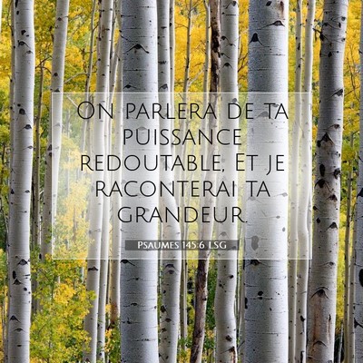 Picture 07 - Psaumes 145:6 LSG - On parlera de ta puissance redoutable, Et je - Bible Verse Picture