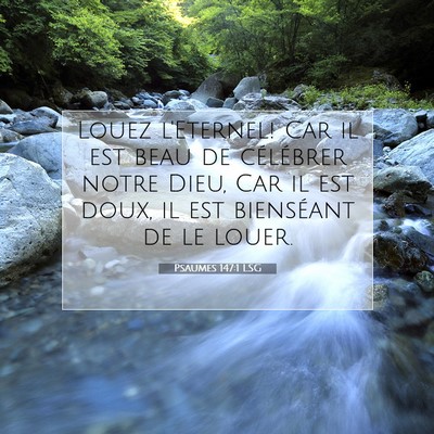 Picture 07 - Psaumes 147:1 LSG - Louez l'Eternel! Car il est beau de célébrer - Bible Verse Picture