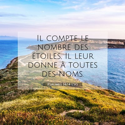 Picture 07 - Psaumes 147:4 LSG - Il compte le nombre des étoiles, Il leur donne - Bible Verse Picture